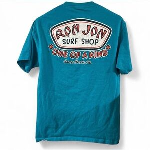 Vintage Ron Jon Surf Shop Men’s Teal Graphic Pocket T-Shirt Size XL